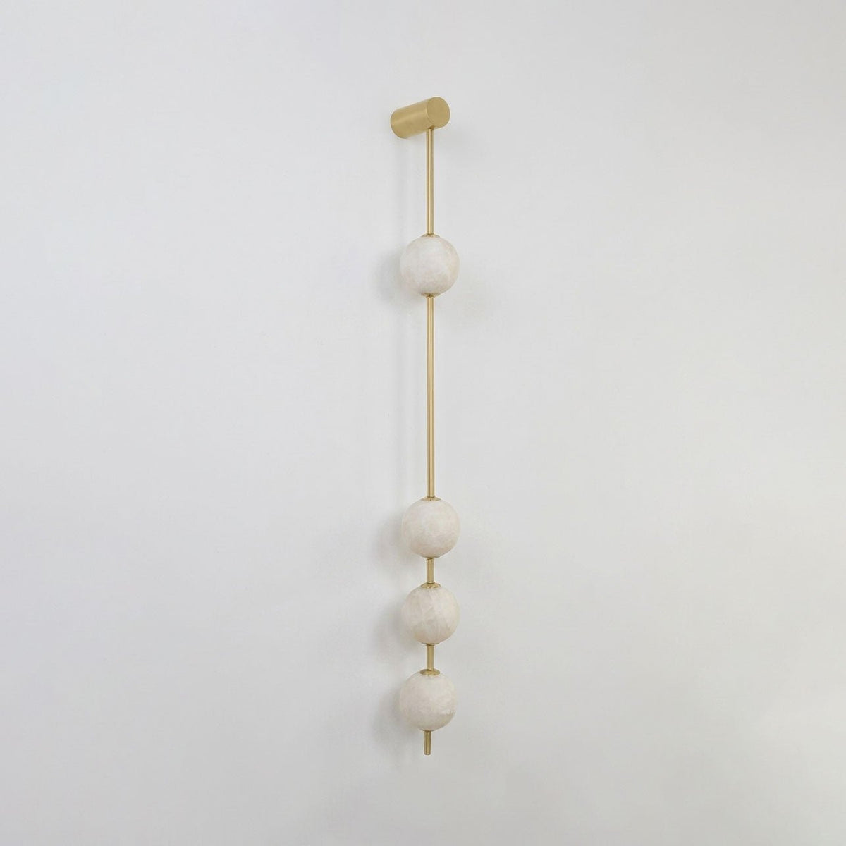 Vertical Alabaster Orb Wall Sconce
