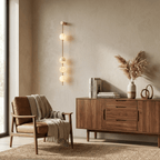 Vertical Alabaster Orb Wall Sconce