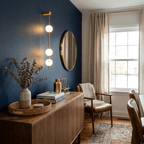 Vertical Alabaster Orb Wall Sconce