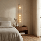Vertical Alabaster Orb Wall Sconce