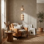 Vertical Alabaster Orb Wall Sconce