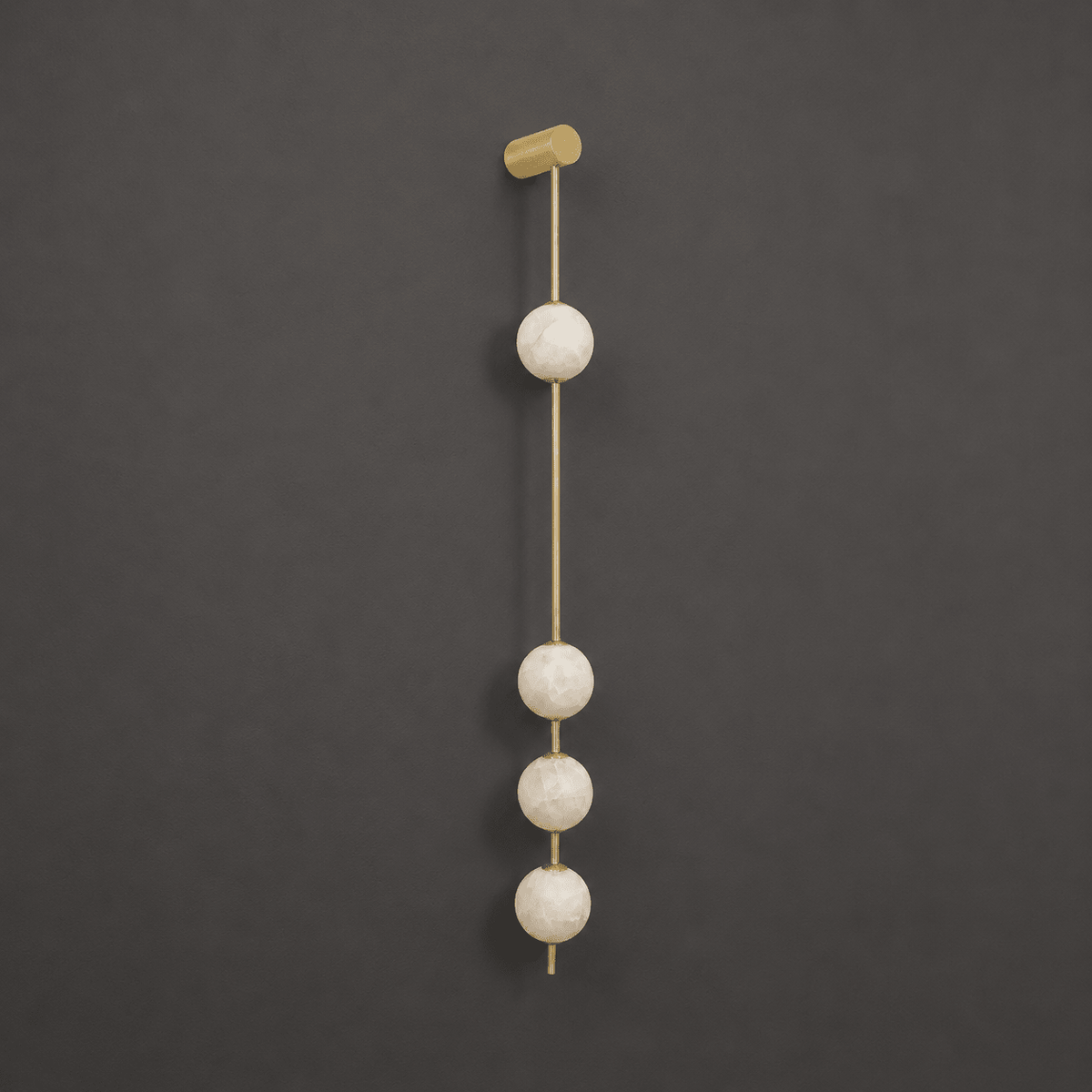 Vertical Alabaster Orb Wall Sconce