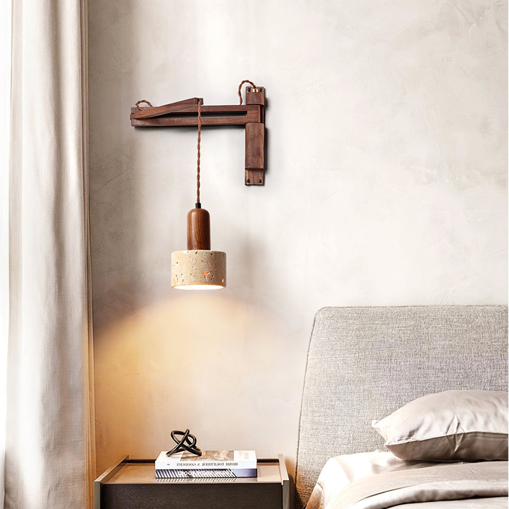 Adjustable Travertine Dome Wall Sconce