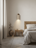 Travertine Cylinder Cap Wall Light