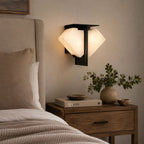 Folded Halo Alabaster Wall Sconce