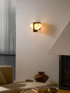 Folded Halo Alabaster Wall Sconce