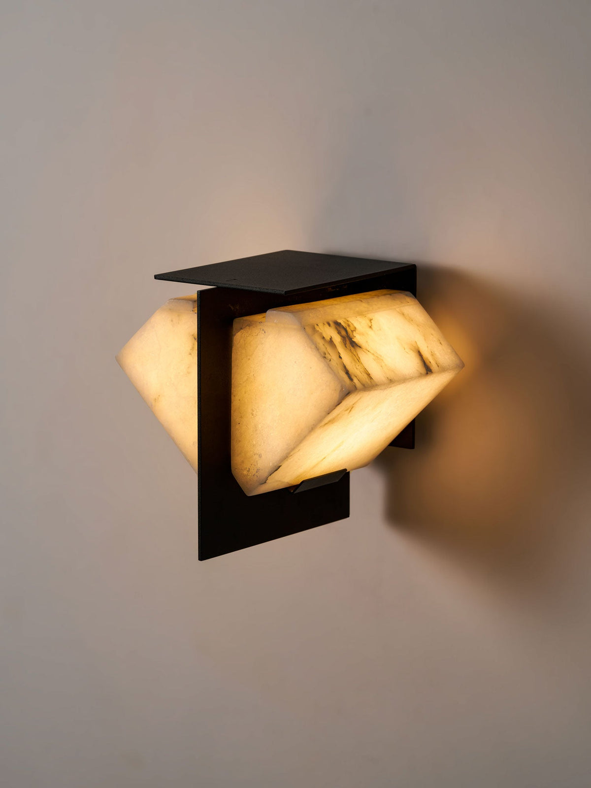 Folded Halo Alabaster Wall Sconce