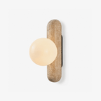 Travertine Column Globe Wall Sconce