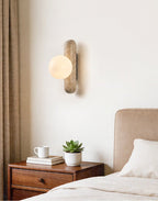 Travertine Column Globe Wall Sconce
