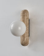 Travertine Column Globe Wall Sconce