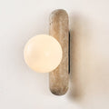Travertine Column Globe Wall Sconce