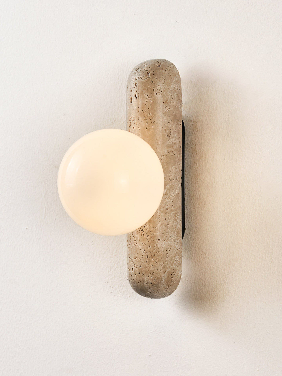 Travertine Column Globe Wall Sconce
