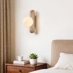 Travertine Column Globe Wall Sconce
