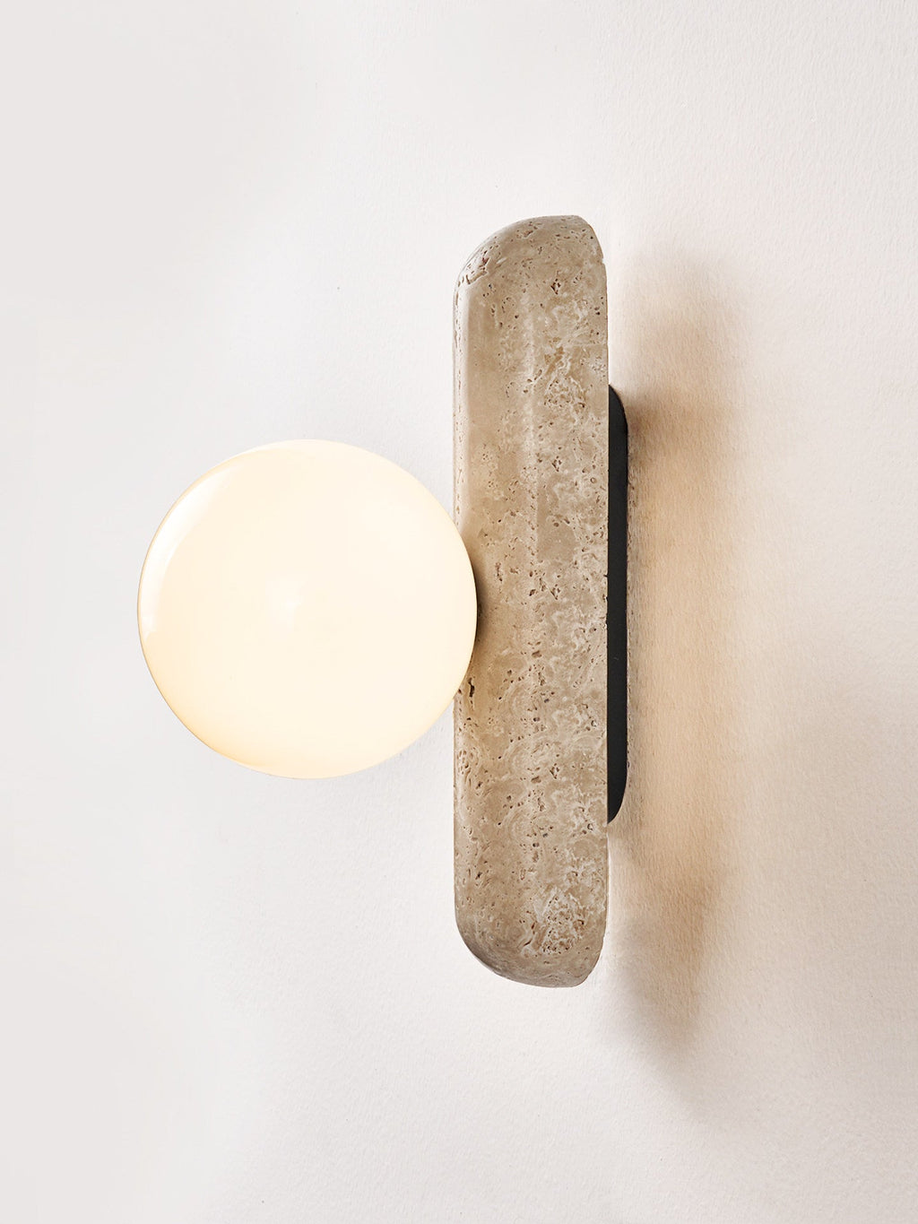 Travertine Column Globe Wall Sconce