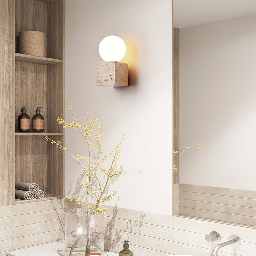 Cube Stone Wall Lamp