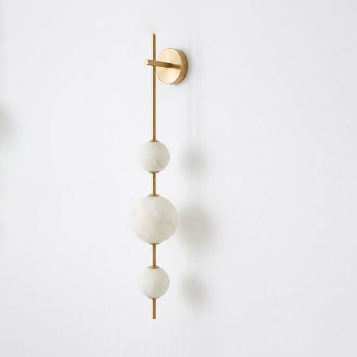 Alabaster Orb Column Wall Sconce