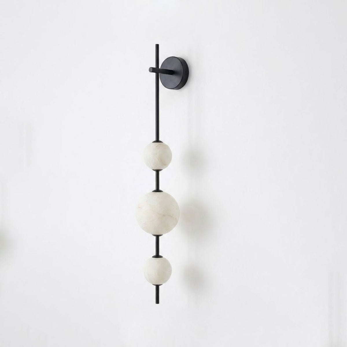Alabaster Orb Column Wall Sconce
