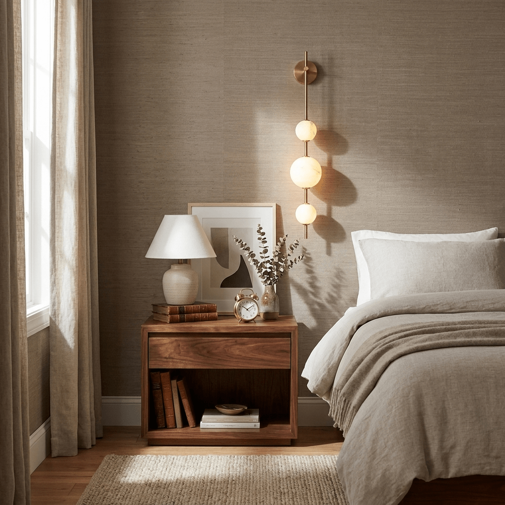 Alabaster Orb Column Wall Sconce