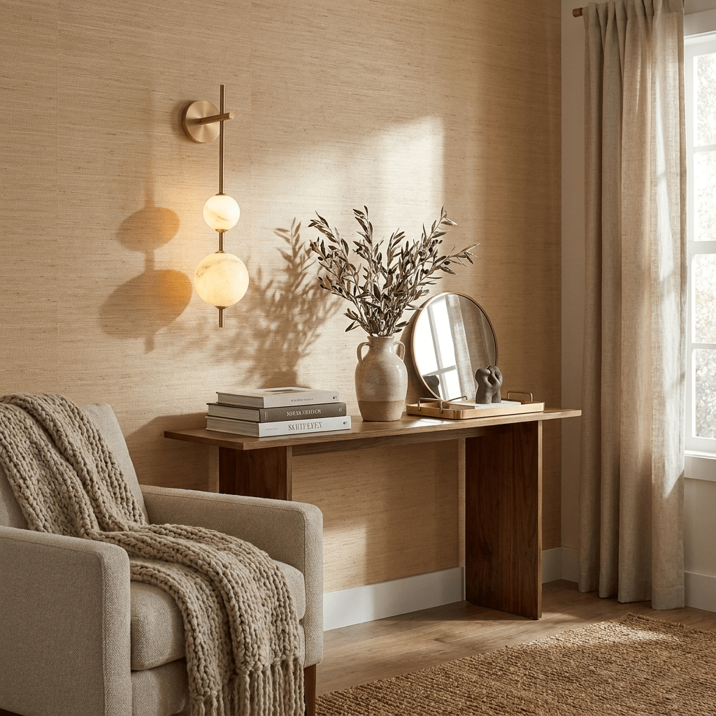 Alabaster Orb Column Wall Sconce