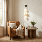 Alabaster Orb Column Wall Sconce