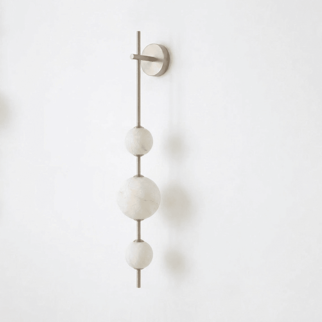 Alabaster Orb Column Wall Sconce