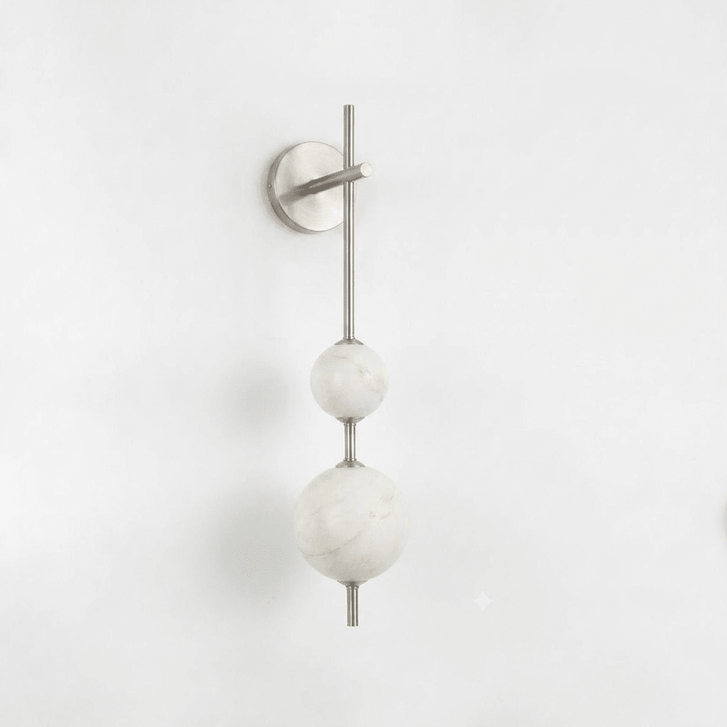 Alabaster Orb Column Wall Sconce
