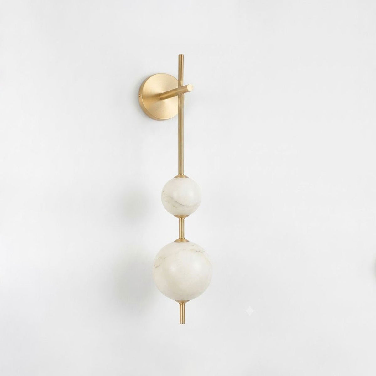 Alabaster Orb Column Wall Sconce