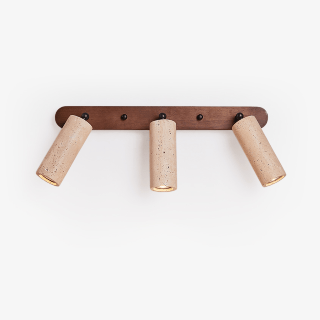 Travertine Triple Spotlight Wall Lamp