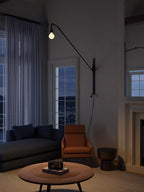 Black Long Arm Wall Lamp