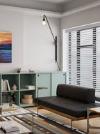 Black Long Arm Wall Lamp