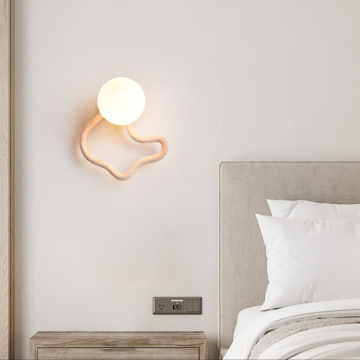 Serpentine Travertine Wall Sconce
