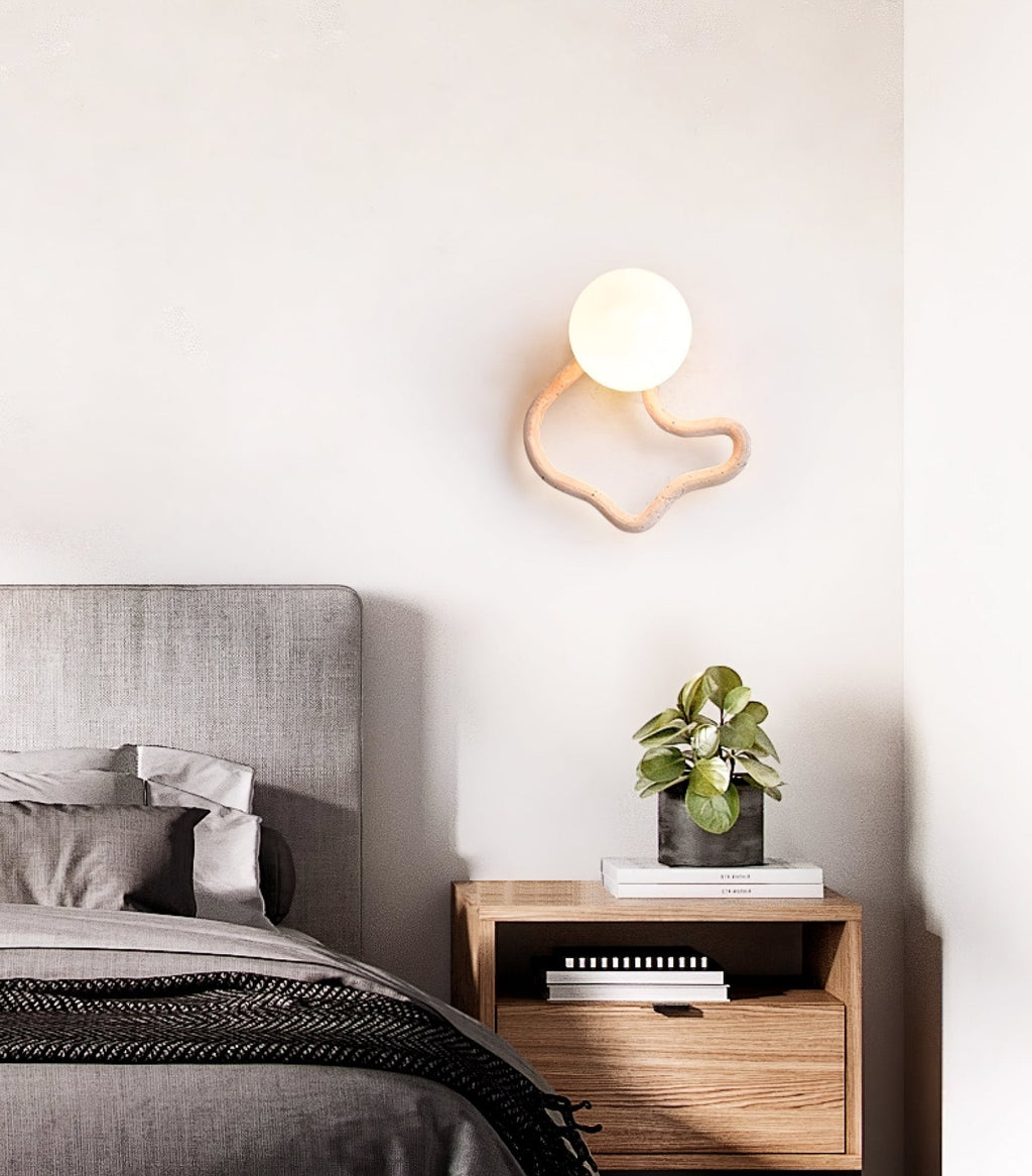 Serpentine Travertine Wall Sconce