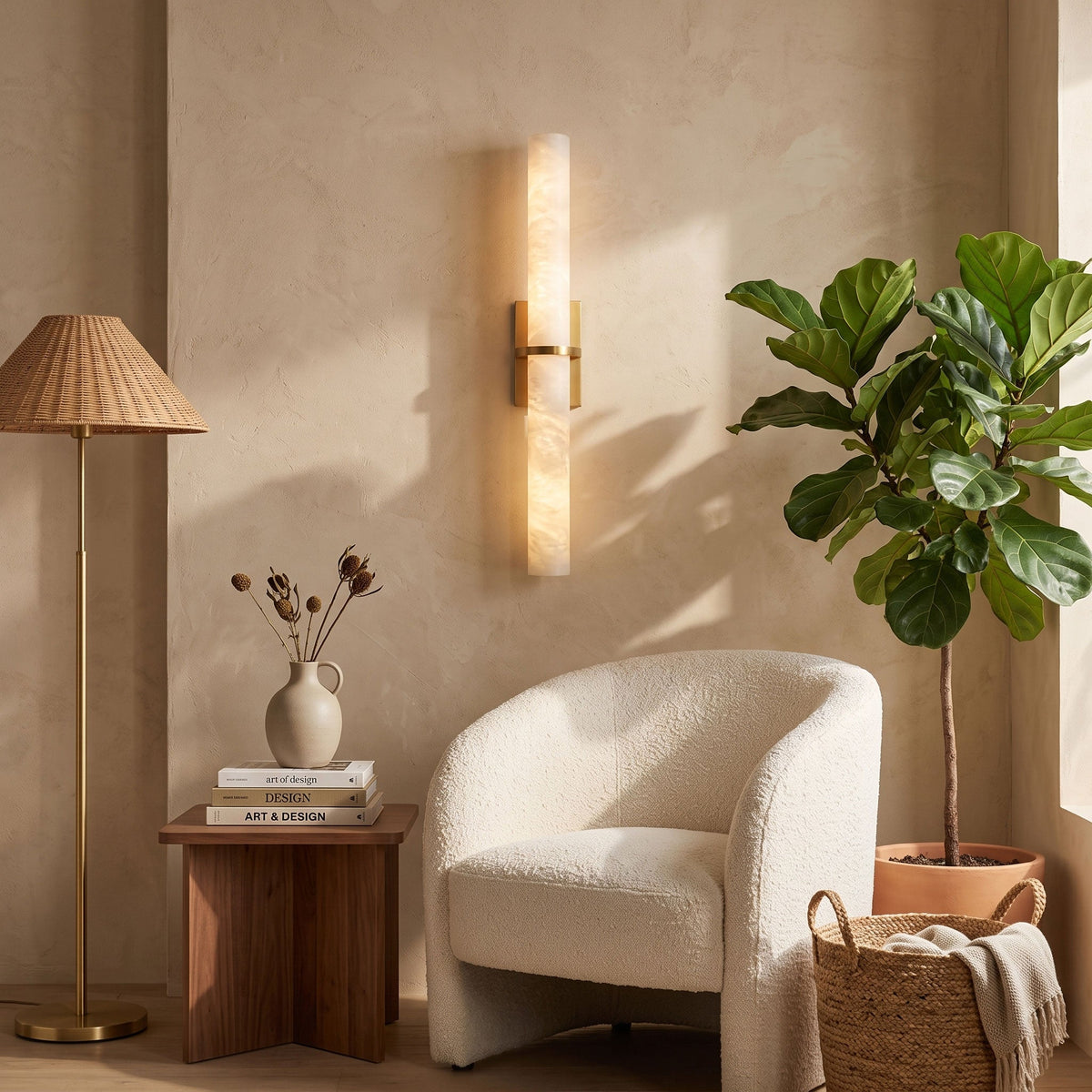 Aluna Alabaster Bar Wall Light