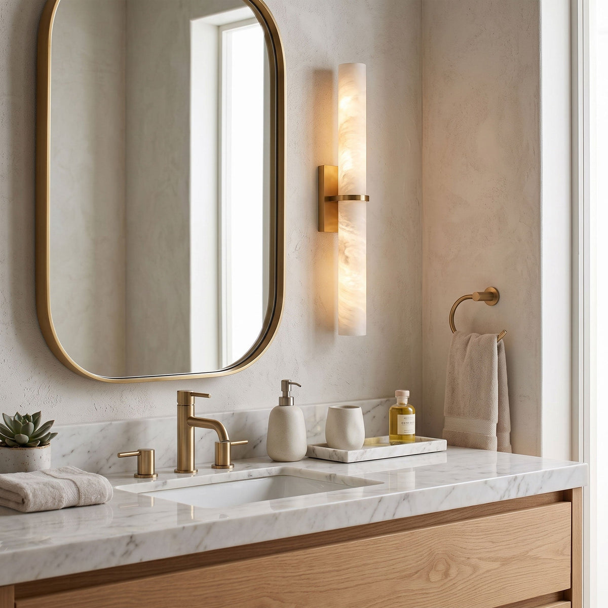 Aluna Alabaster Bar Wall Light