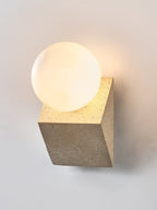 Tavian Orb Travertine Wall Lamp
