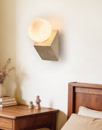 Tavian Orb Travertine Wall Lamp