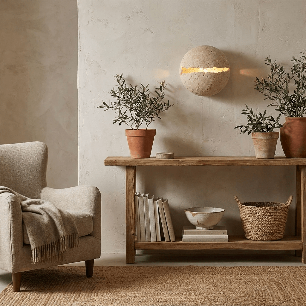 Cleft Travertine Globe Wall Sconce