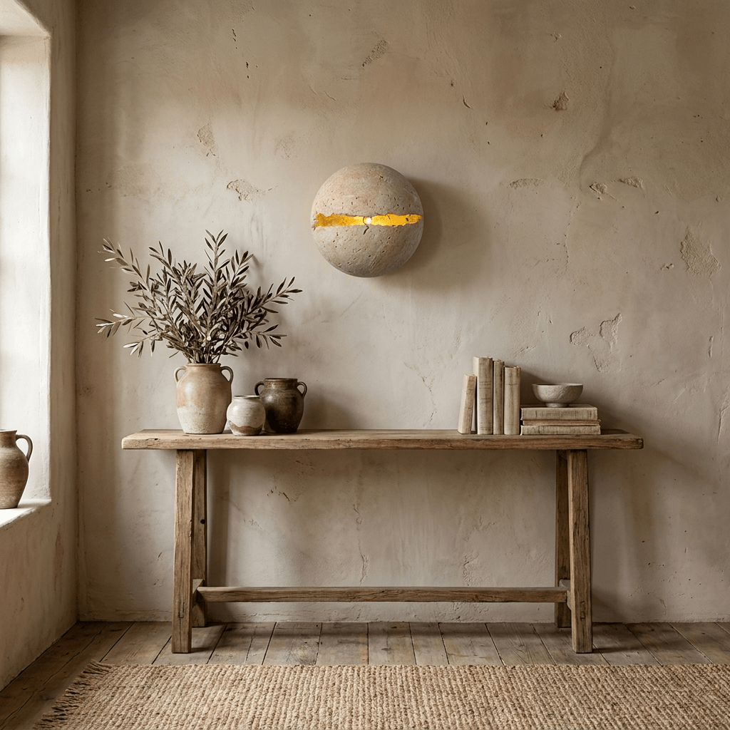 Cleft Travertine Globe Wall Sconce