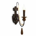 Newel Turned Wood Candle Sconce