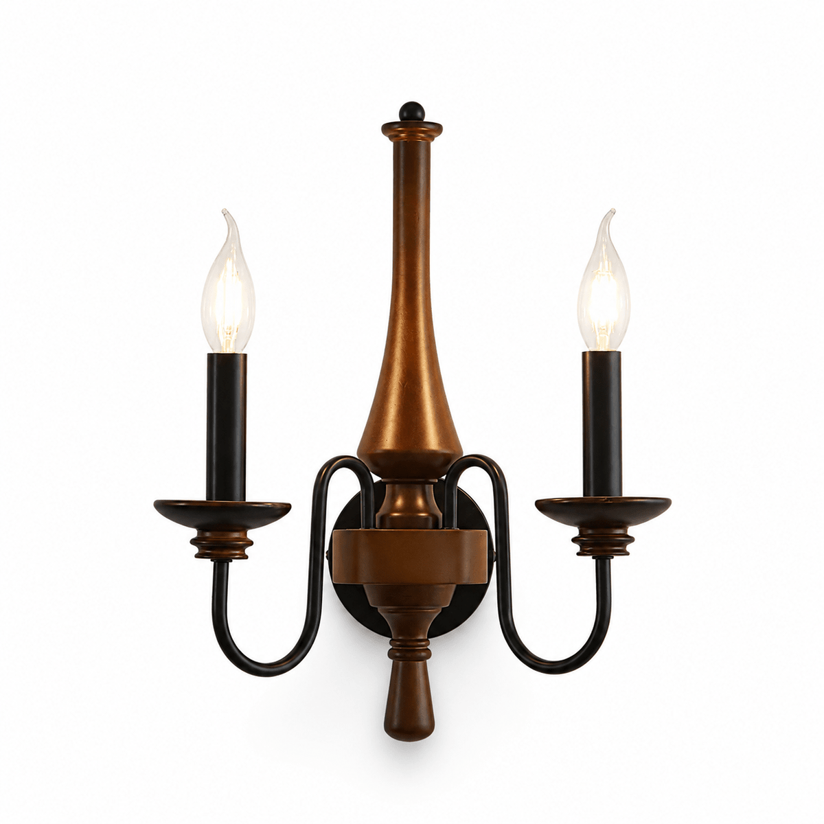 Newel Turned Wood Candle Sconce