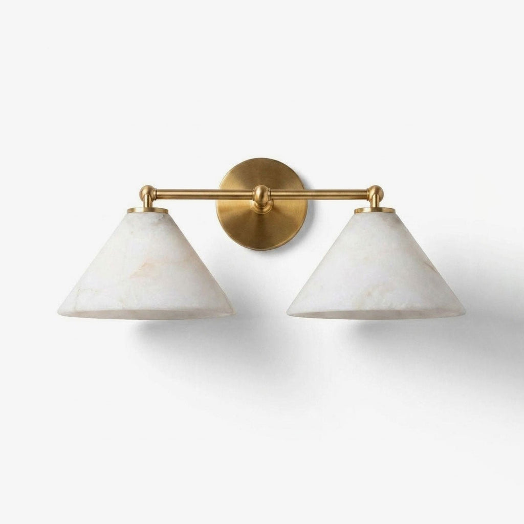 Aveline Alabaster Double Cone Wall Sconce
