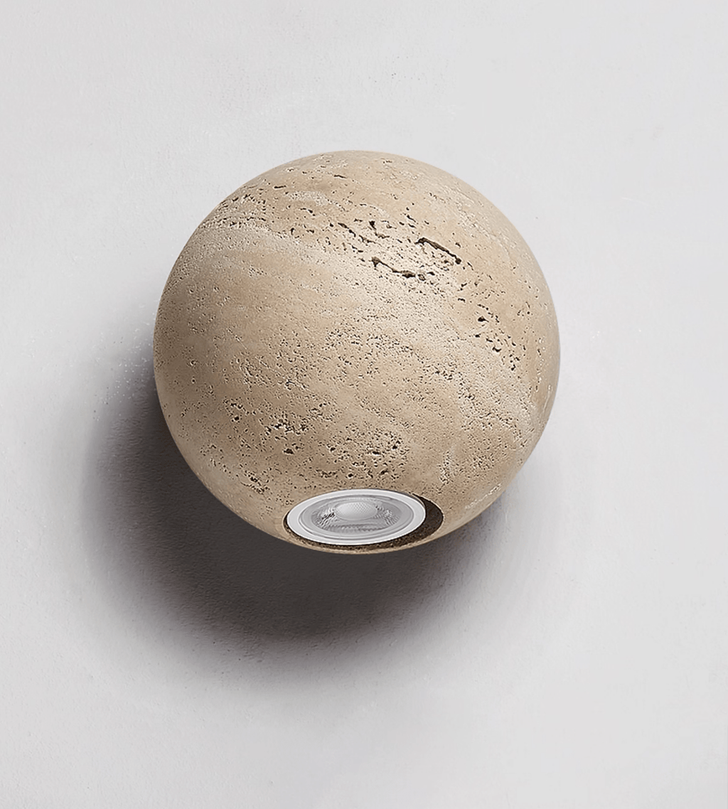 Travertine Globe Wall Sconce