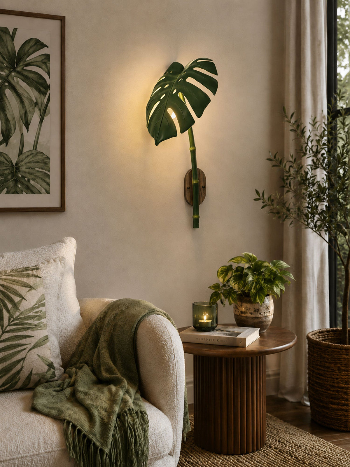 Tropical Monstera Leaf Wall Light