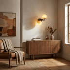 Two Globe Alabaster Wall Sconce