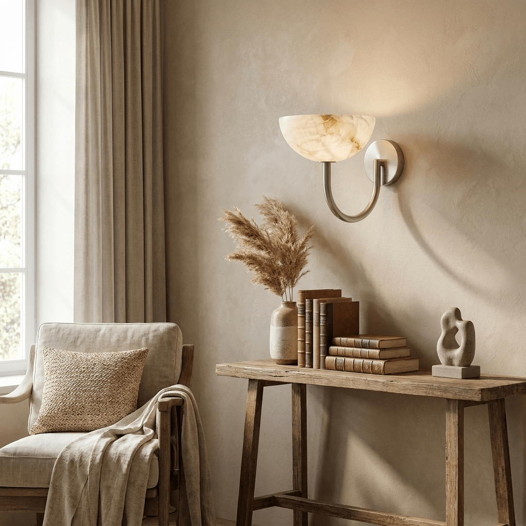 Virelle Alabaster Bowl Wall Sconce