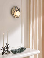 Elyra Layered Stone Globe Wall Sconce