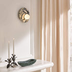 Elyra Layered Stone Globe Wall Sconce