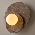 Elyra Layered Stone Globe Wall Sconce