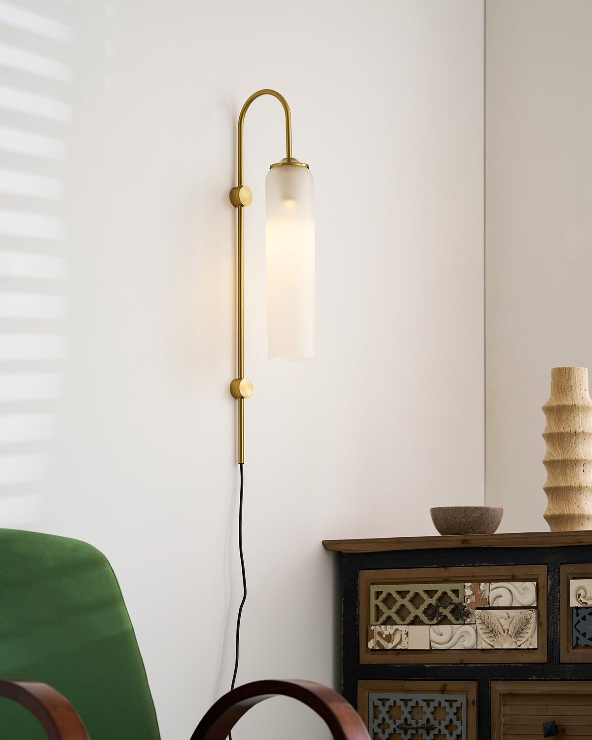 Modern Glass Plug-In Wall Lamp