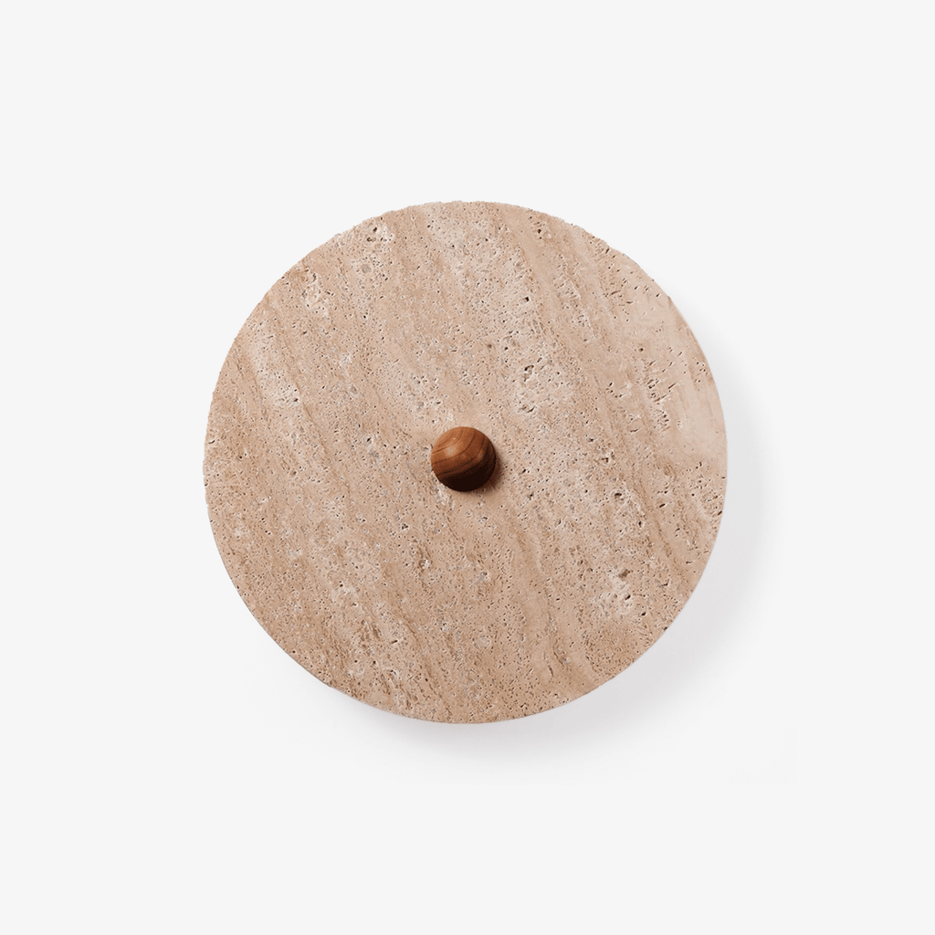 Round Travertine Disk Wall Lamp